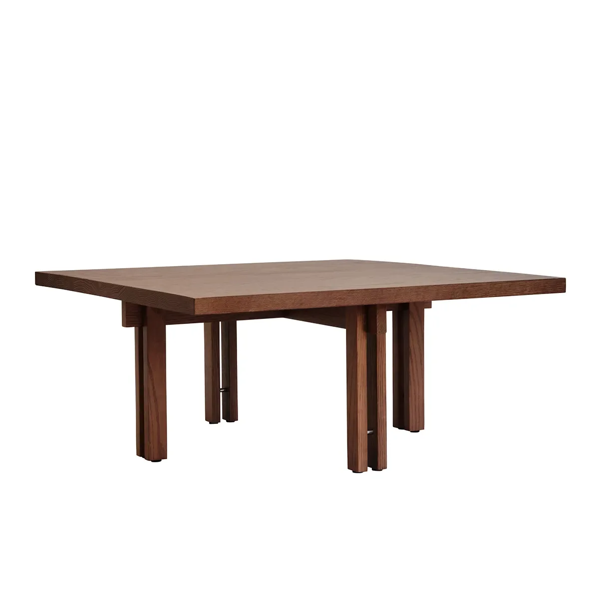 Oak Coffee Table 80x80 Plinth Classic Brown Oak