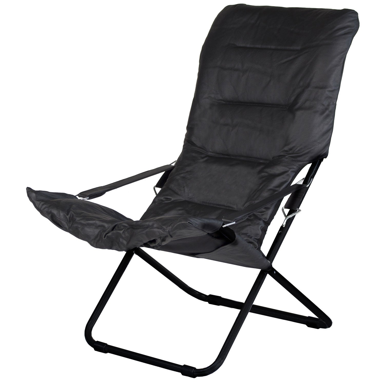 Fiesta deckchair black leather