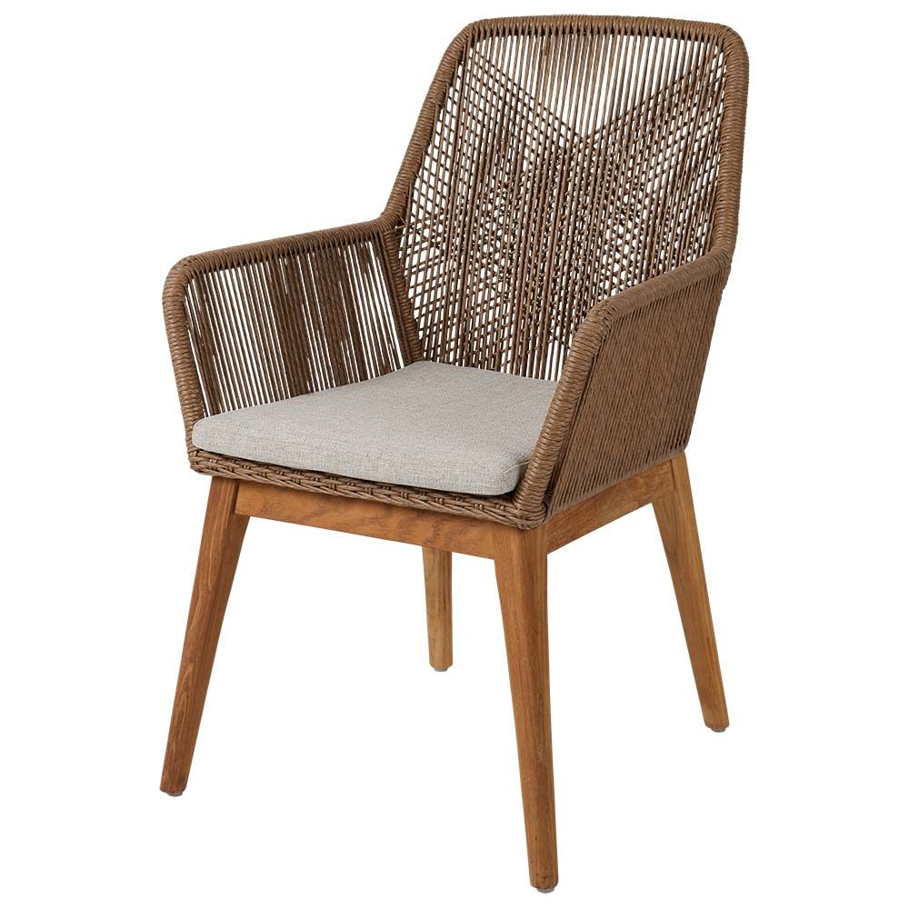 Hassel armchair in teak/Outdoor rattan 