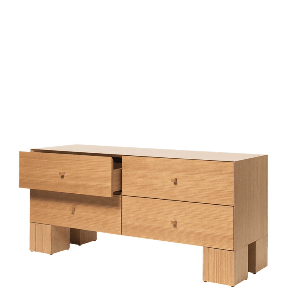 Kuben Drawers 2x2 - Natural Oak Veneer