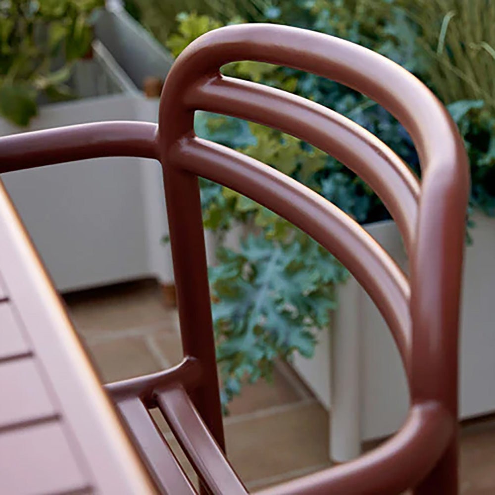 Bliss dining table incl. two chairs with armrests - Sand aluminium