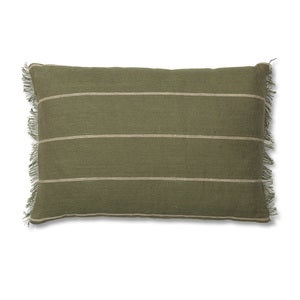 Calm Pillowcase 60x40- Olive/Off-white