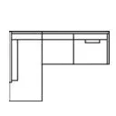 Petito Sofa with chaise lounge R Cat B
