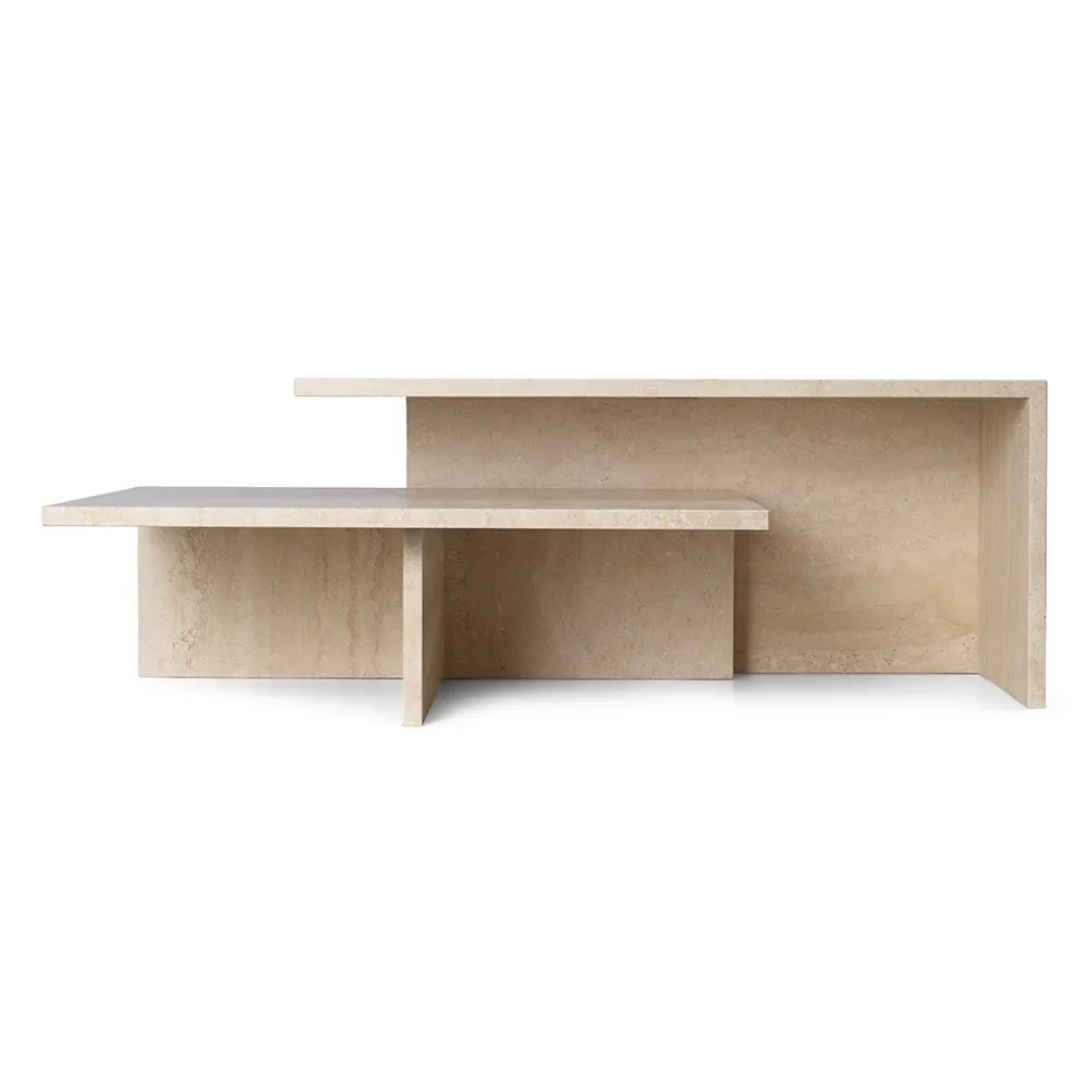 Distinct Grande Duo Tables - Travertine