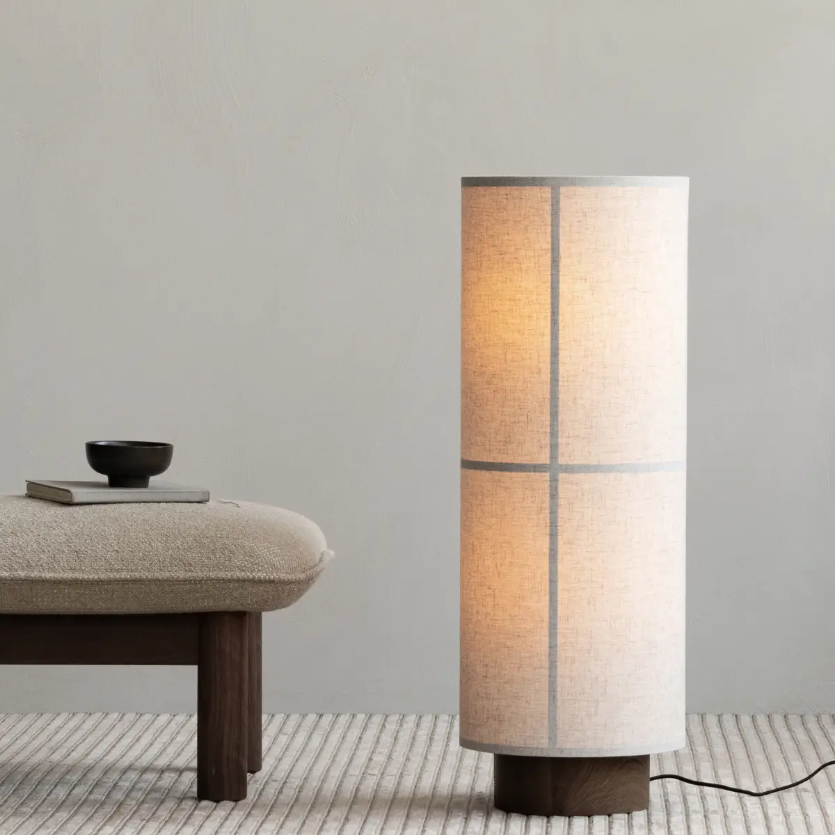 Hashira Floor Lamp Linen Raw H83 cm