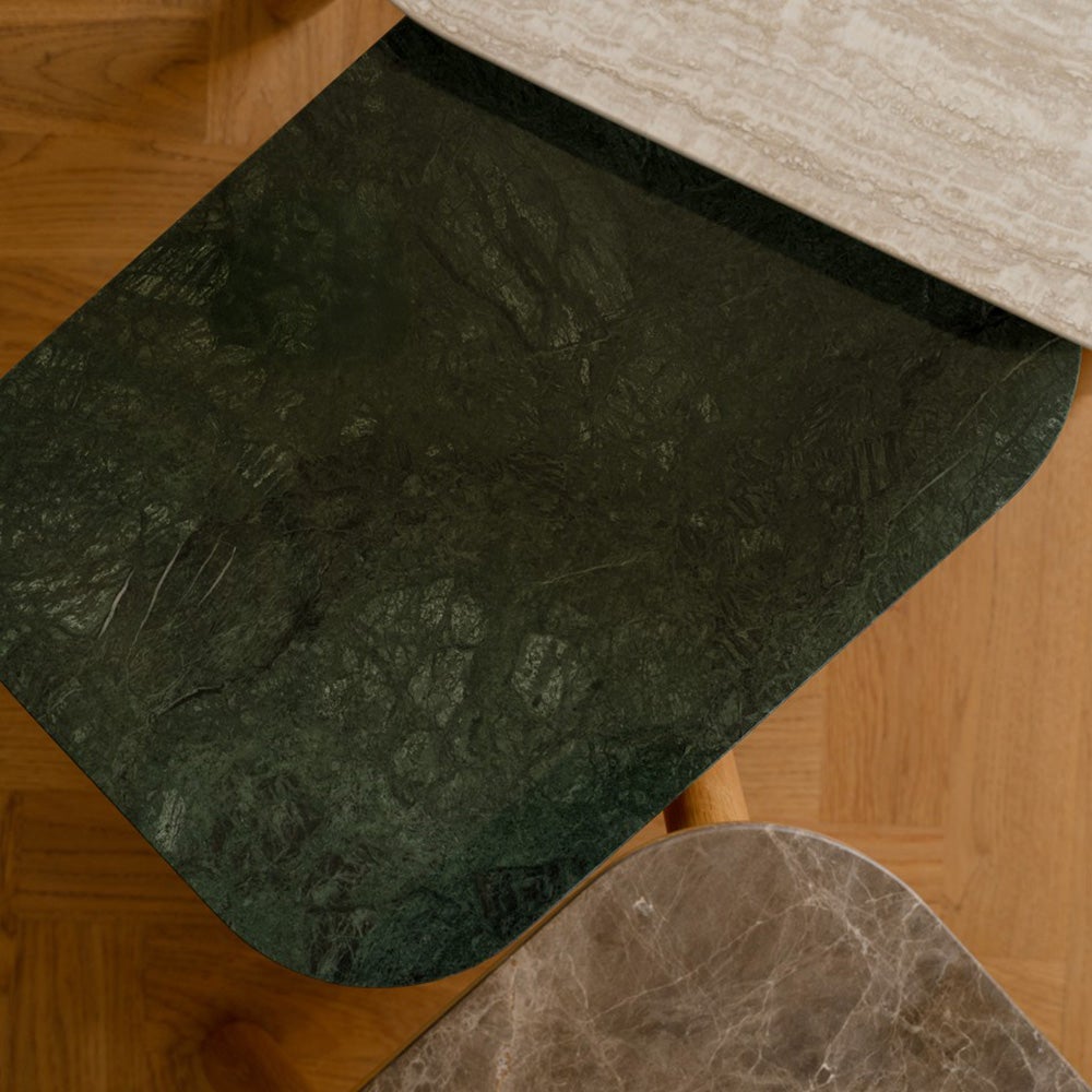 Paff Side Table Oak/Green Marble