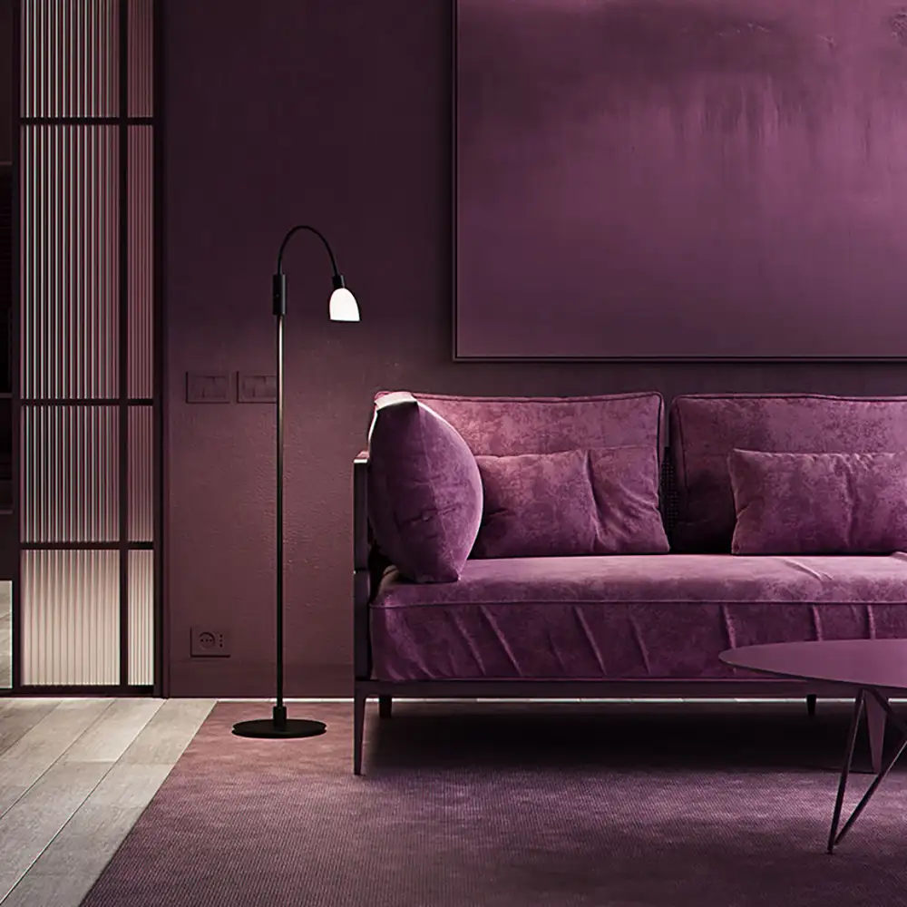 Cut floor lamp black G9