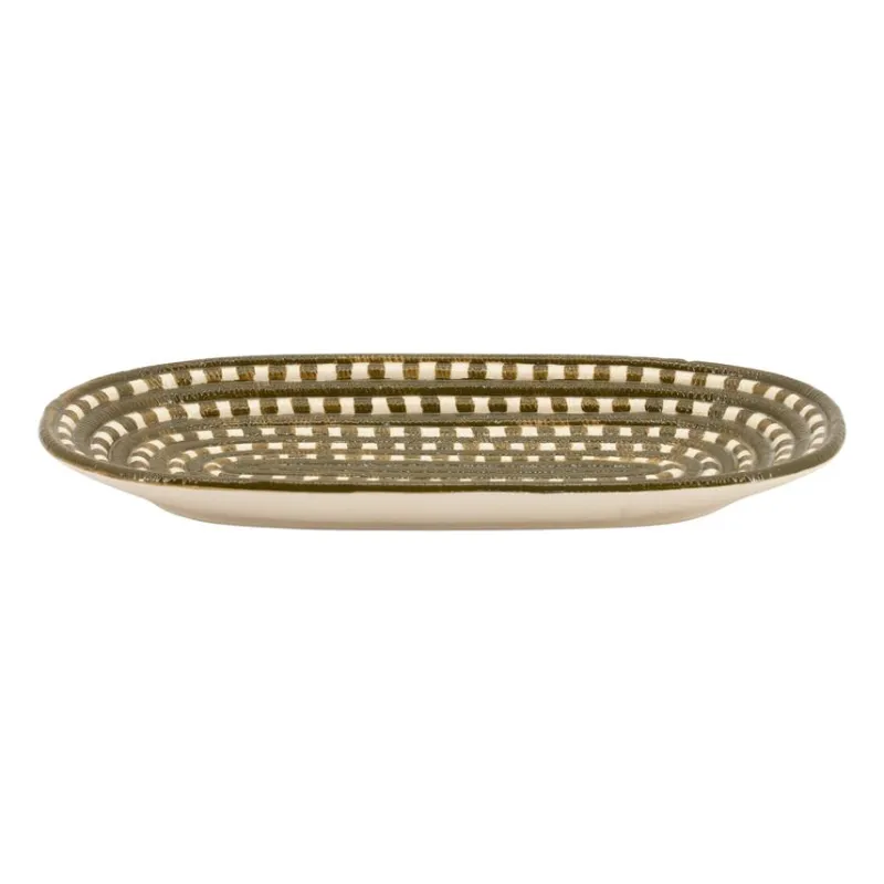 Vloom Tray 38,5x19,7x4 cm Earthenware Green