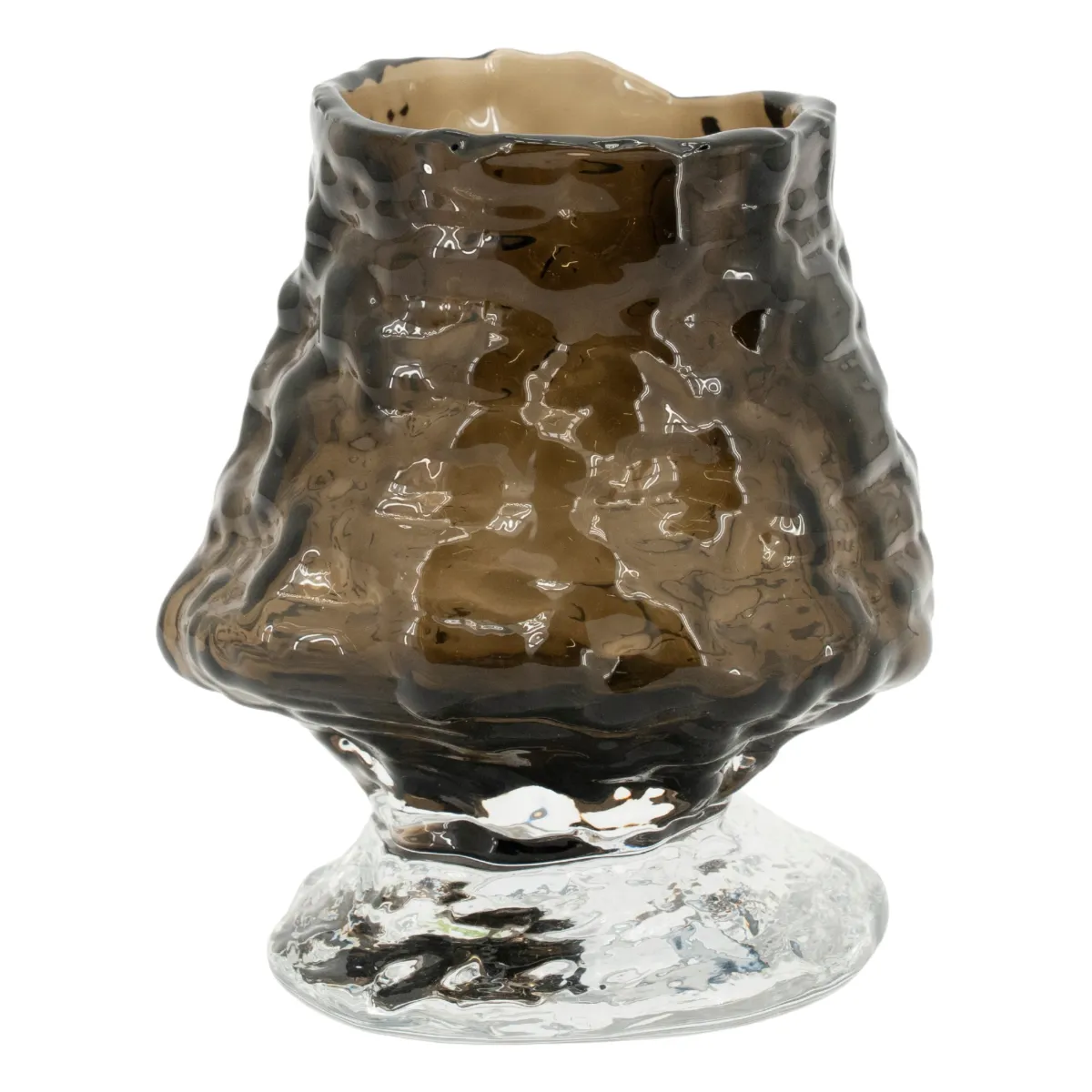 Melte small 14,5x14,5x15,5 cm Glass Brown