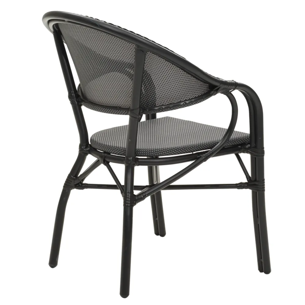 Bistro Chair with Armrest Parterre Black/Black