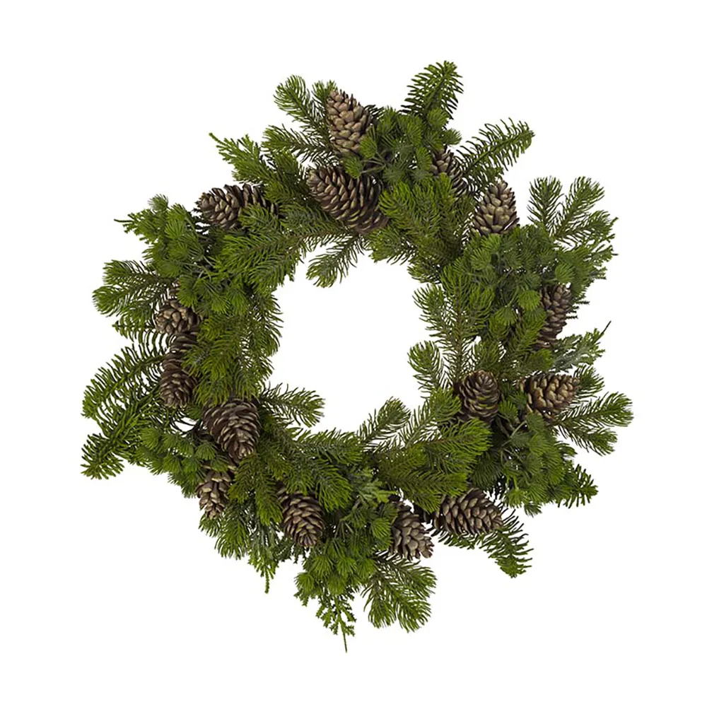 Christmas wreath with pine cones 45 cm