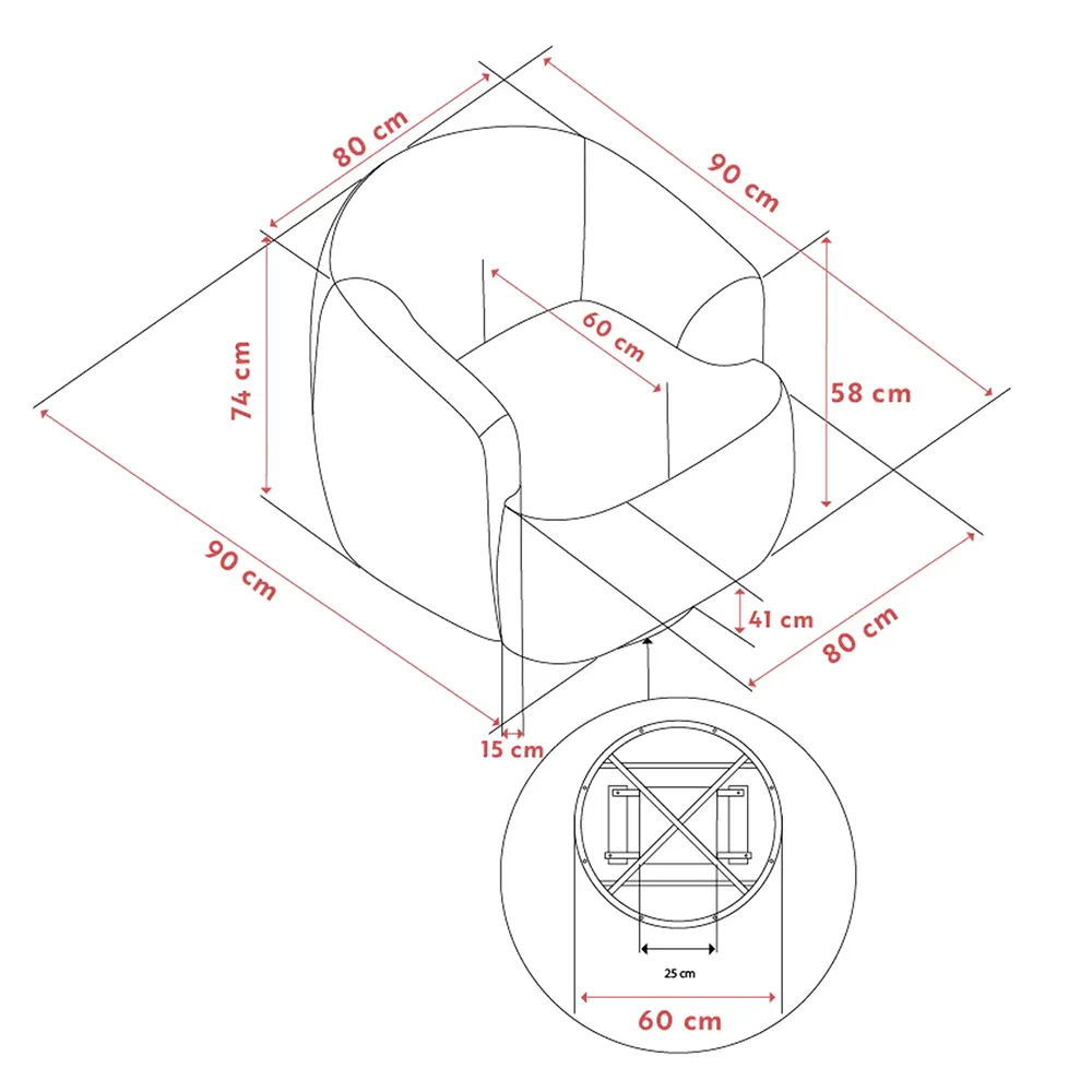 Dermot armchair swivel + rocking fabric Anna light beige
