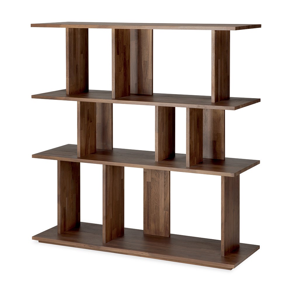 Irregular Shelf lacquered Teak 112 x 37 x 115 cm