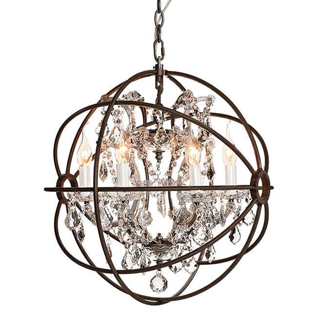 Crystal chandelier Rome Antique Rust 53 Cm