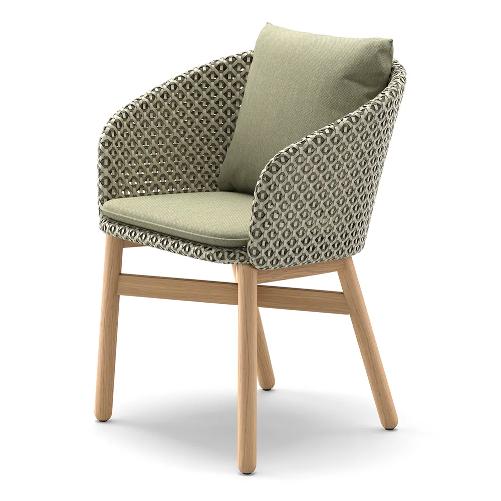 MBRACE armchair, w/teak base AW6 teak 0205 pepper 0115