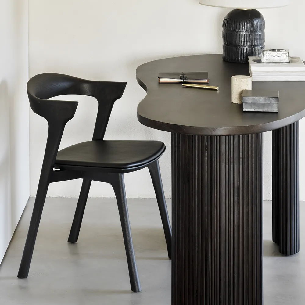 Bok Dining Chair Brown oak/Brown leather 