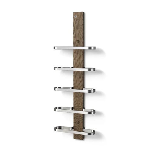 Mazzi Wine rack 5 bottles Smoked Oak/Ground steel