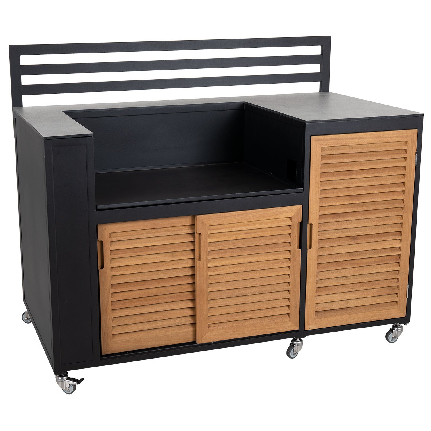 Fornax outdoor kitchen black/teak