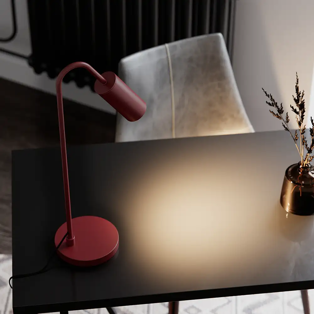 Curve Table Lamp Dark Red