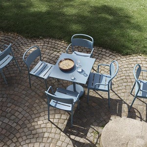 Linear Steel Café Table 70x70 cm Pale Blue 
