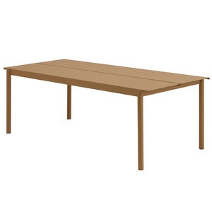 Linear Steel Dining table 220x90 cm Burnt Orange 
