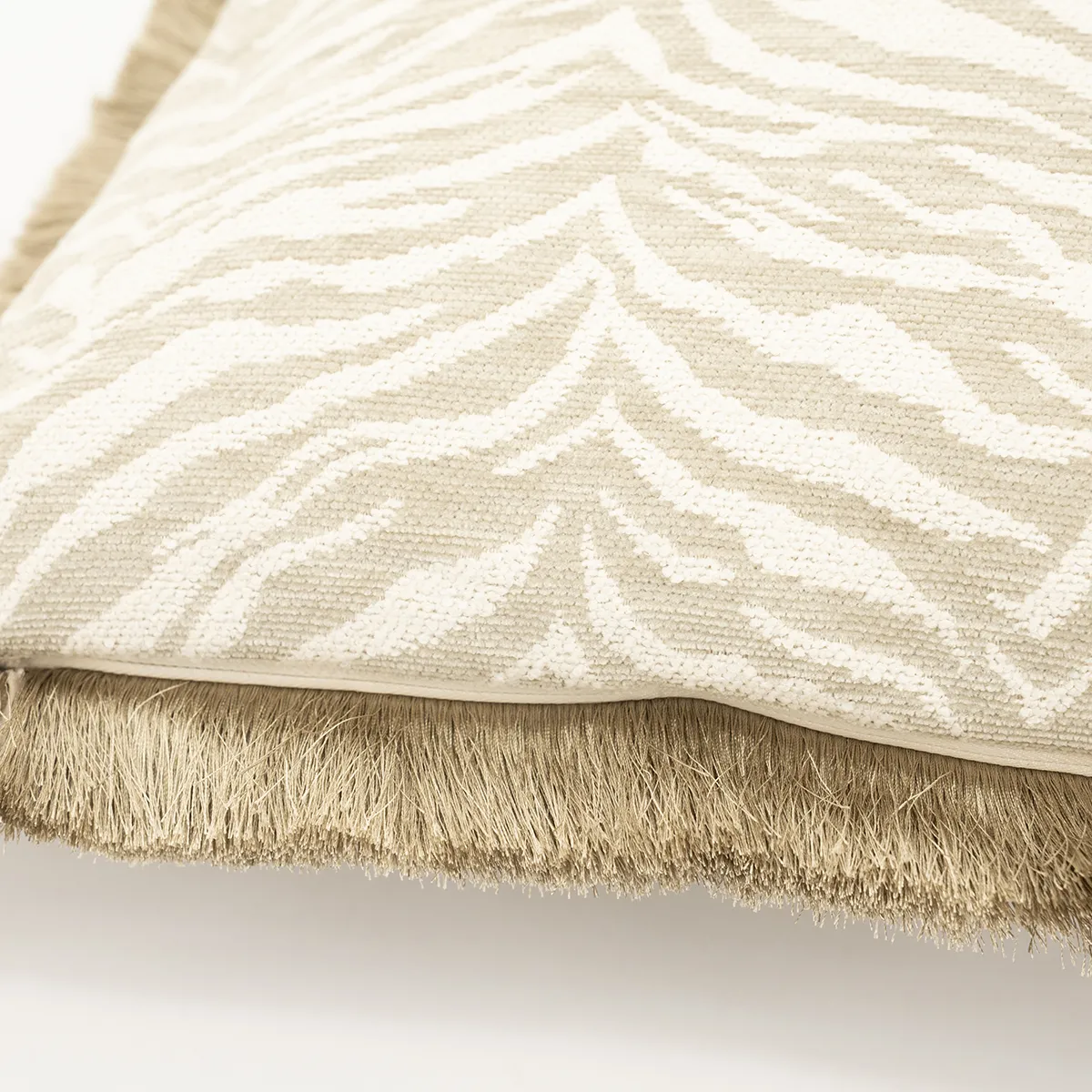 Decorative Cushion with Fringes Tigra Beige 40x60 cm