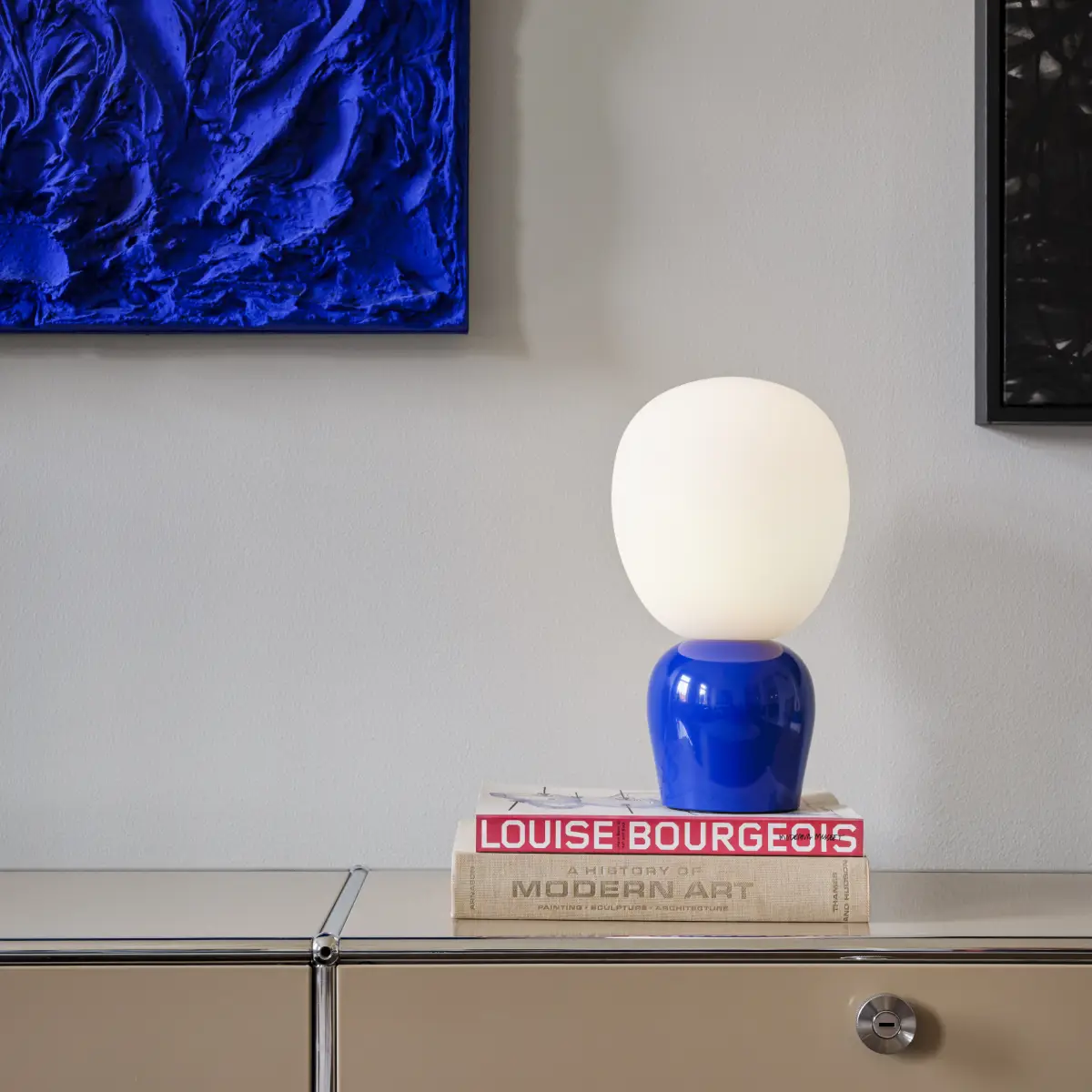 Table lamp Ø18.4 x H33.5 cm Metal/Glass Ultramarine blue