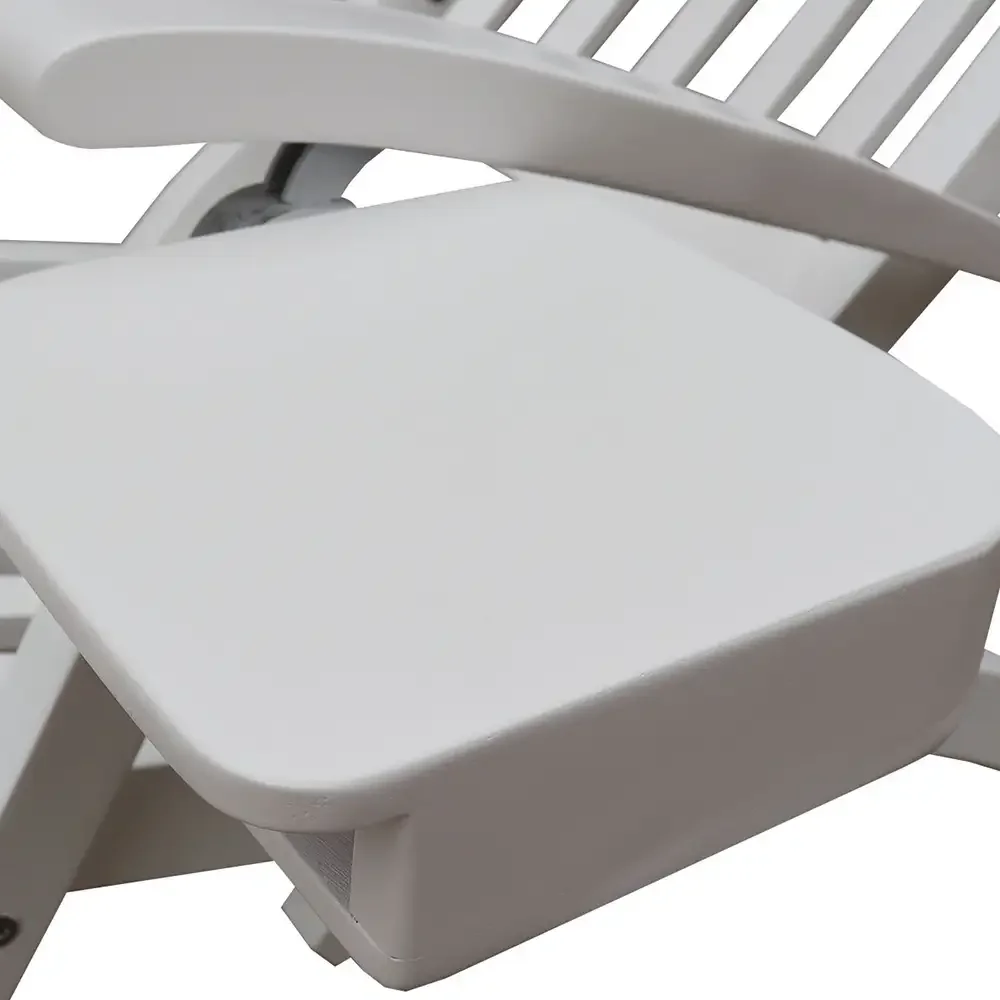 Lobby Deck Chair White incl. tray & rain cover