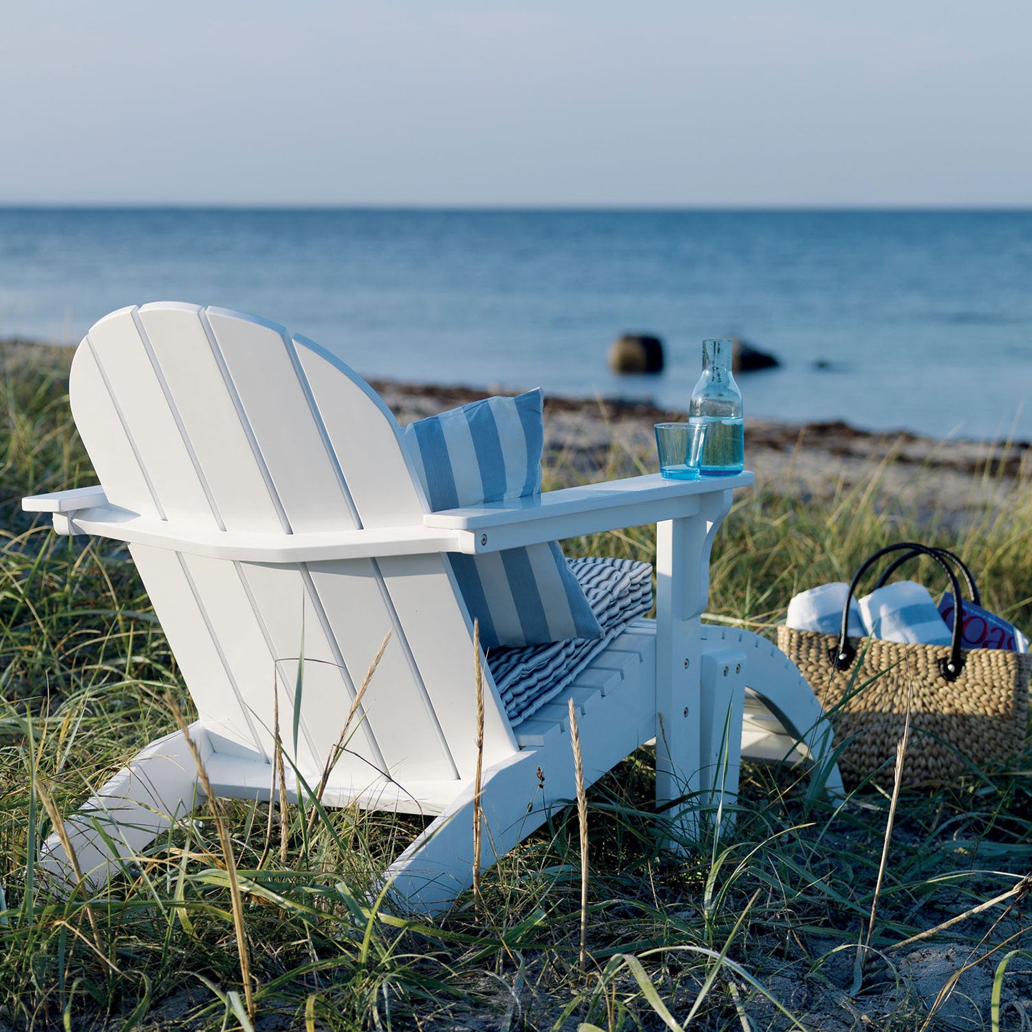 Adirondack deck chair stool white