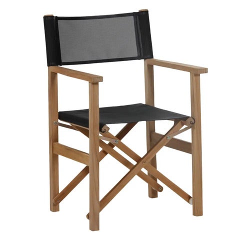 Drama directors chair black / teak