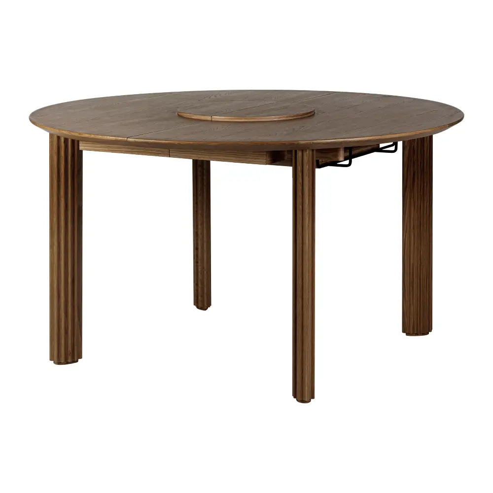 Comfort Circle Dining table with extension 132-202x132 Dark Oak