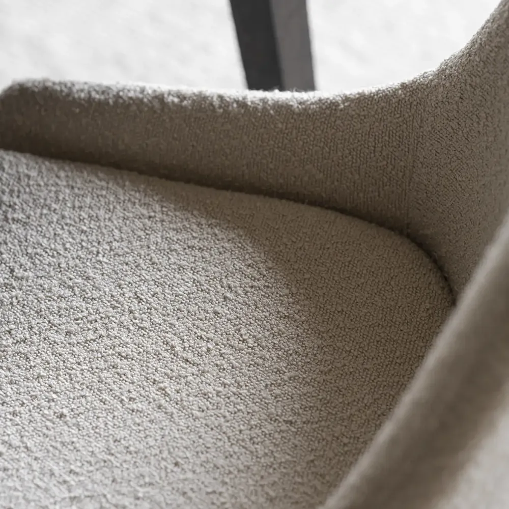 Sierra dining chair beige bouclé fabric