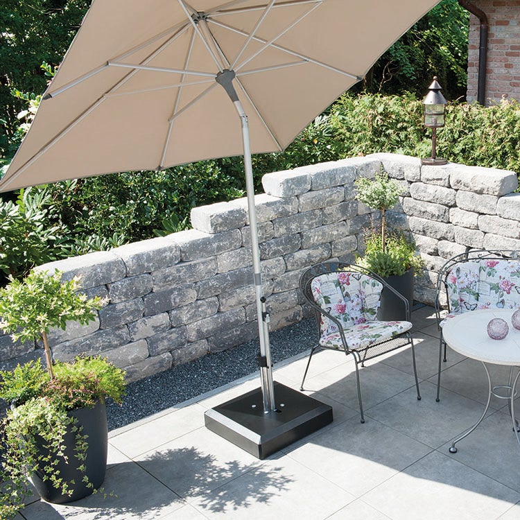 Parasol base with wheels Alu-Vario 50 kg white