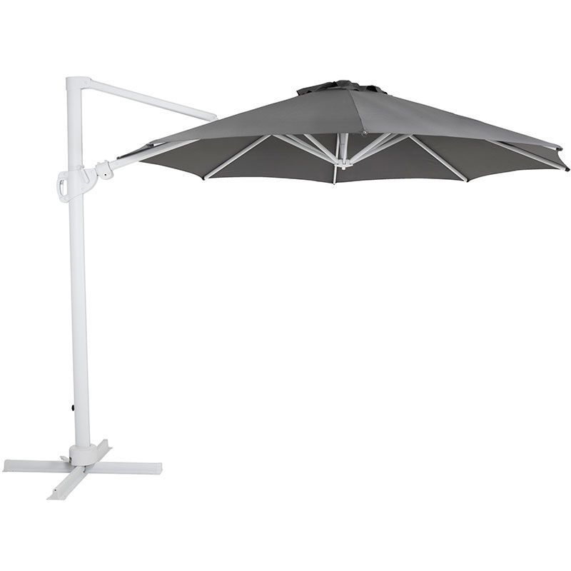 Varallo free hanging parasol 300 cm white/grey