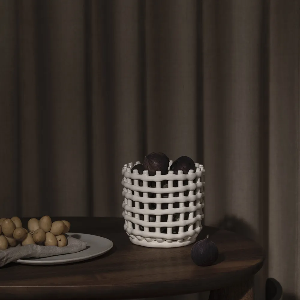 Ceramic Basket - Small - Off-white
