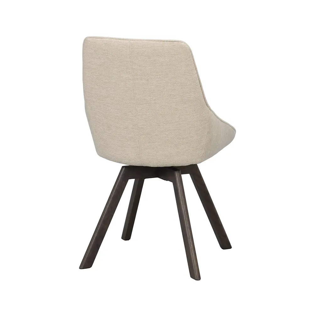 Alison dining chair lightbeige fabric/brown oak legs