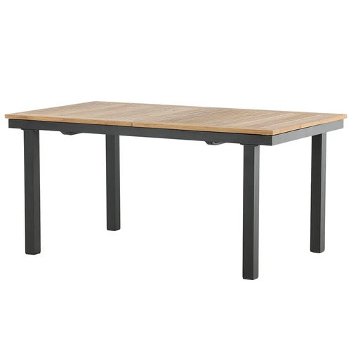 Panama Dining Table 160-240x90 cm Black/Teak