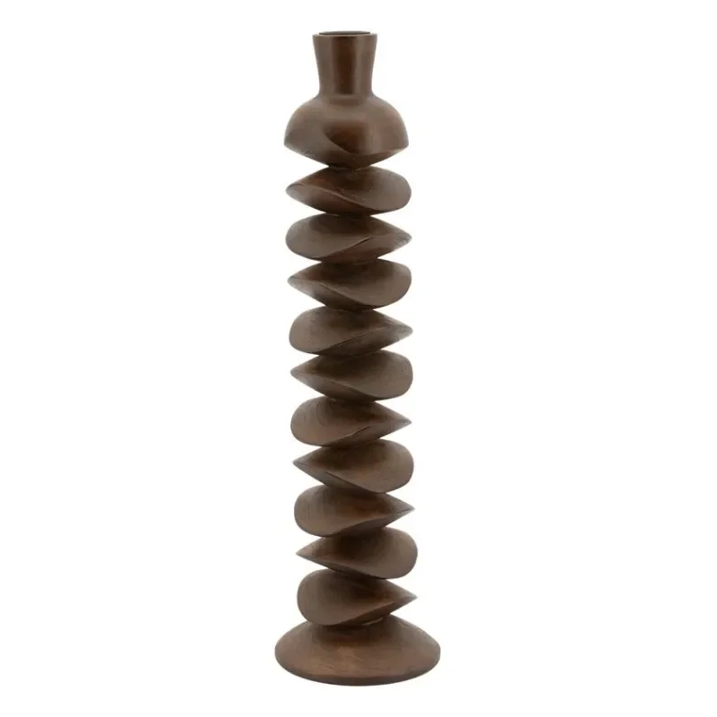 Kasane large Candle holder 10x10x37 cm Mango Wood dark brown