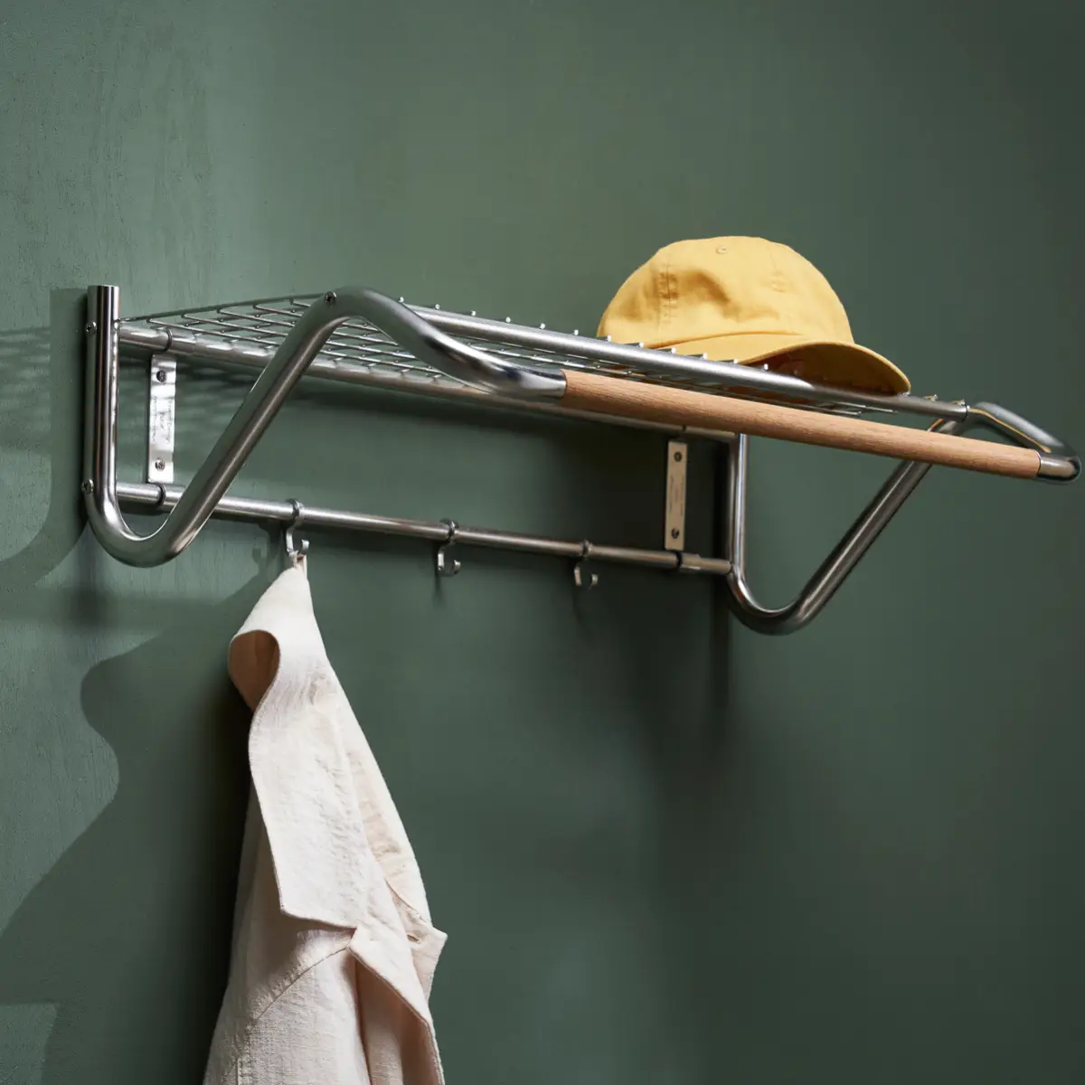 Funk Hat shelf 61 cm Rostfritt stål Oak