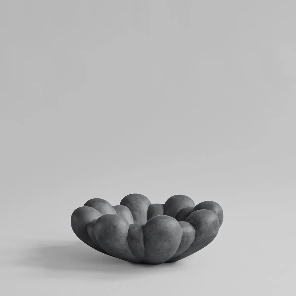 Handmade Decorative Bowl Bloom Dark Grey Ø 44 cm