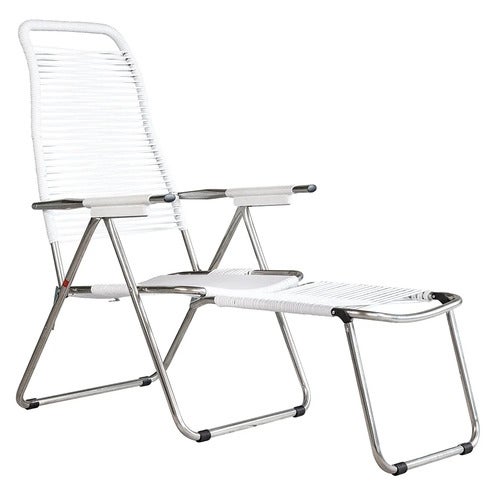 Spaghetti sun lounger white aluminium