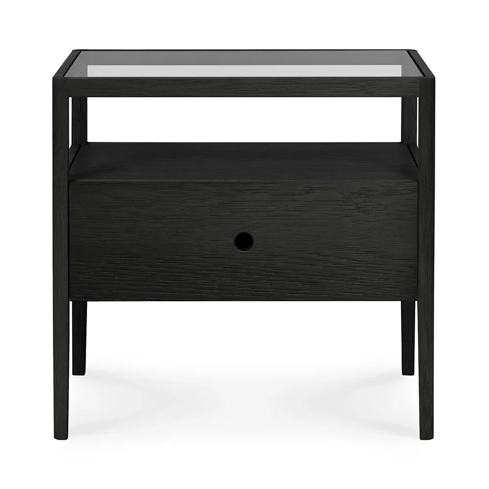 Spindle Bedside table Black Oak