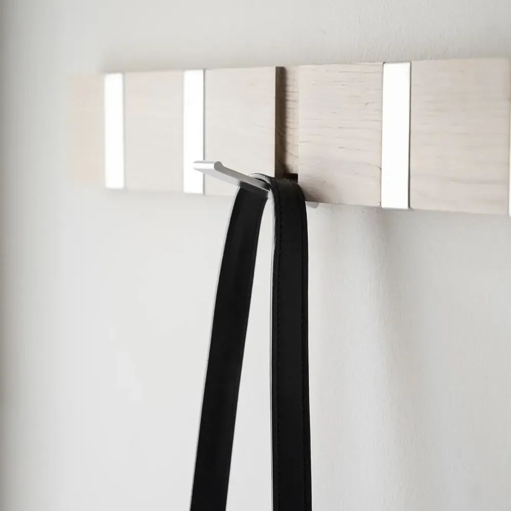 Confetti hook rail 50 cm white pigmented oak