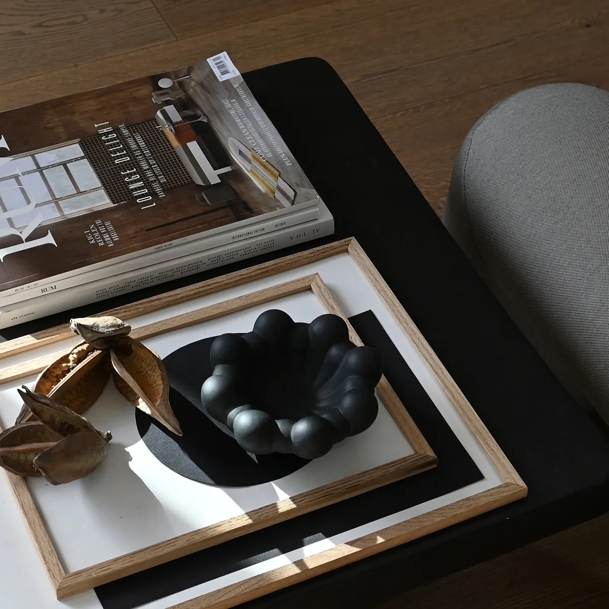 Handmade Decorative Bowl Bloom Black Ø 15,5 cm