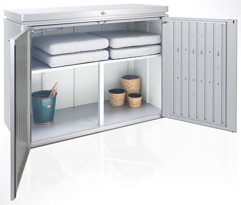 Highboard storage box 160cm silver Biohort