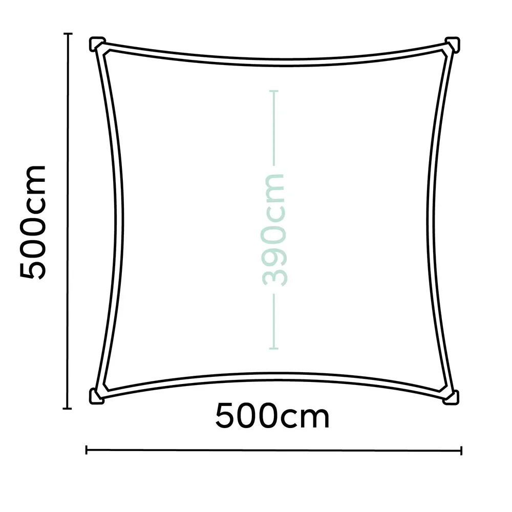 Coolfit solar sail square 500x500cm beige
