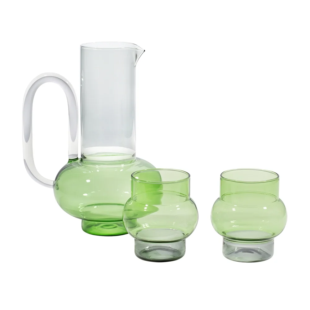 Bump Short Glasses Green x 2