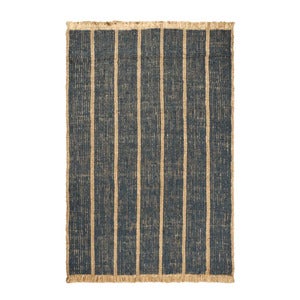 Athens Handwoven Jute Rug  200x300 cm - Natural/Ink Blue