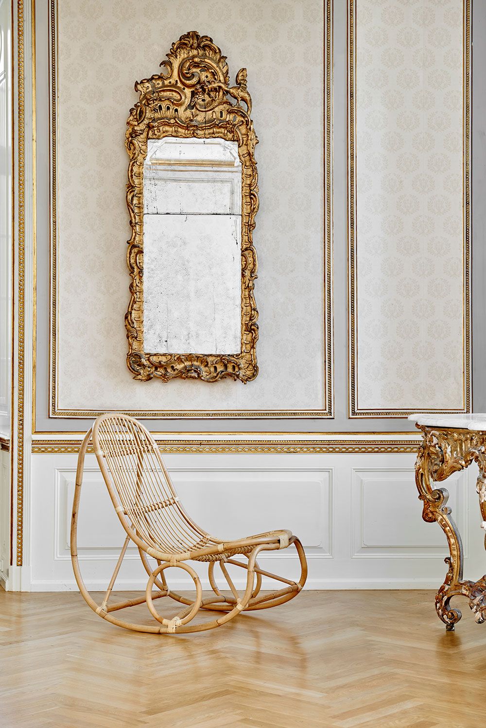 Nanny rocking chair rattan 