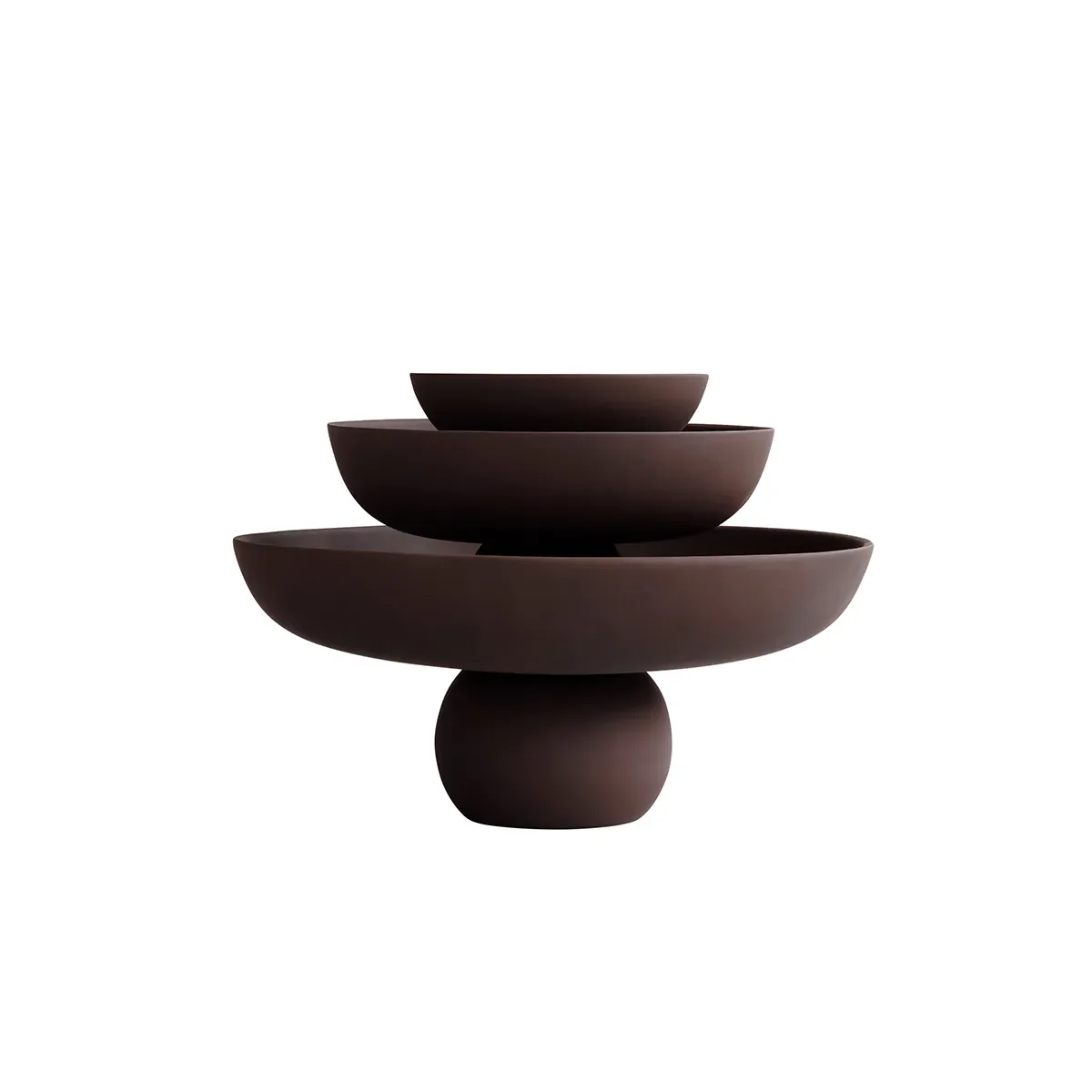 Hand-painted Decorative Bowl Baburu Medio Chocolate Brown Ø 30 cm
